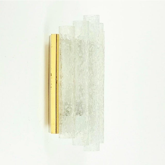 Mid-Century Modern Ice Glass Wall Lights from Doria, Germany, 1960s, Set of 2 For Sale - Image 4 of 11