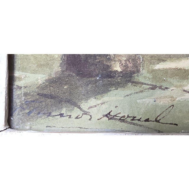 Claude Houal, Breton No. 26: At the Church, 1950s, Watercolor, Framed For Sale - Image 4 of 7