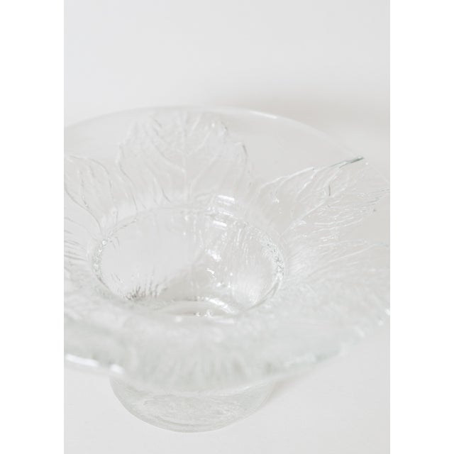 Glass Vintage Scandinavian Modern Glass Leaf Candlholder/Egg Cup by Goran Warff for Kosta Boda Sweden - a Pair For Sale - Image 7 of 13