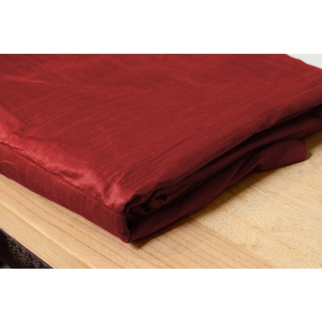 1990s Crimson Silk Blend Duvet Cover For Sale - Image 5 of 6