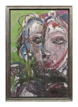 Markus Tollmann, Face, 1990s, Oil on Cardboard