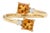 Citrine Princess Cut Stackable Ring - Double Stone Bypass Toi Et Moi Ring Us 7 For Sale
