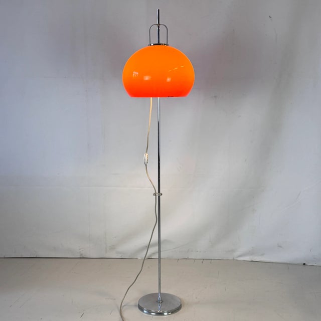 Red Italian Orange Lucerna Floor Lamp from Guzzini, 1960s For Sale - Image 8 of 8