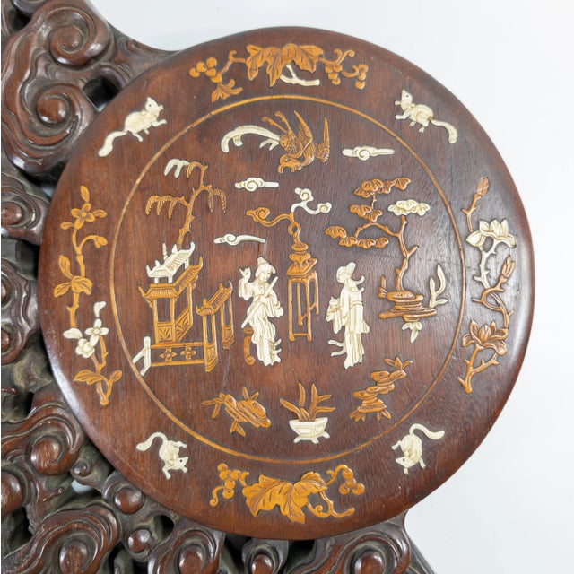 19th Century Chinese Pair of Carved Hardwood Hongmu Furniture Panels ...