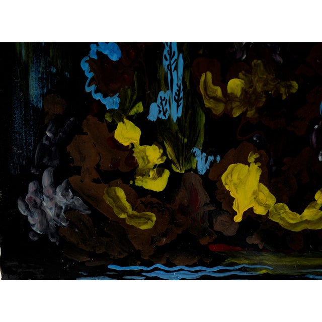 Black Coral Bouquet - Abstracted Underwater Scene in Acrylic on Masonite For Sale - Image 8 of 9
