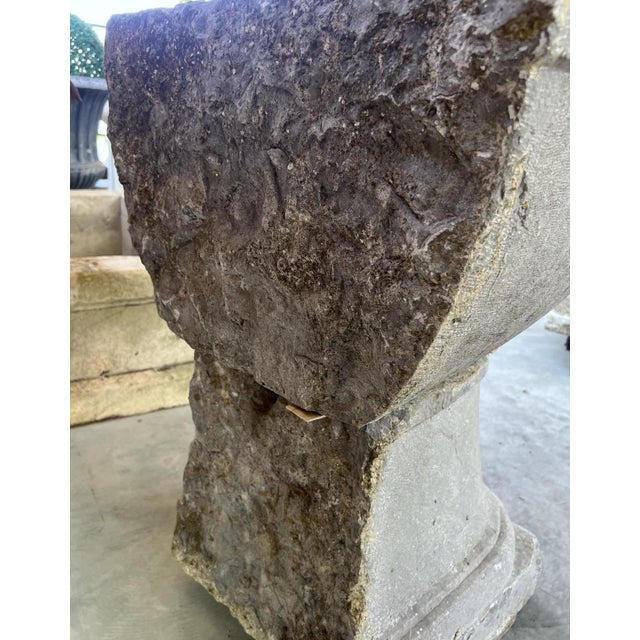 19th Century Two-Piece French Wall Fountain Basin in Burgundian Bluestone For Sale - Image 11 of 18