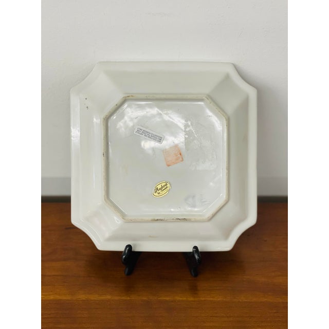 Mid 20th Century Asian Andrea by Sadek Hand Painted Floral Valet Tray For Sale - Image 4 of 5