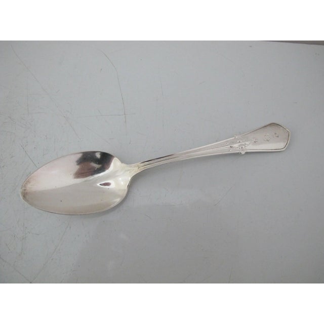 Late 19th Century Gorham Sterling Silver Swiss 1870 Pattern 6.75" Tablespoon Set of 4 E Mono For Sale - Image 5 of 7