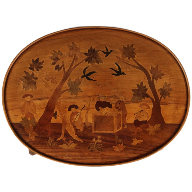 Antique Louis XV Style Side Tables with Chinoiserie Inlay, 1920s, Set of 2 For Sale - Image 11 of 18