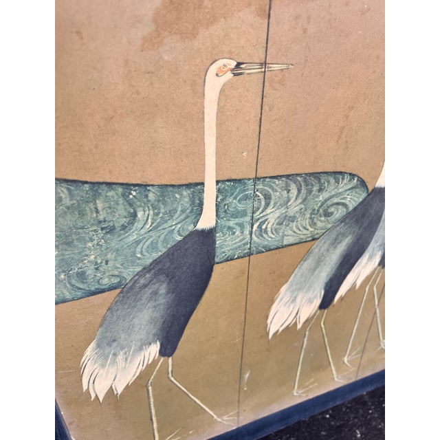 Bring a serene graphic presence to your space with this vintage mid-century framed lithograph print depicting a procession...