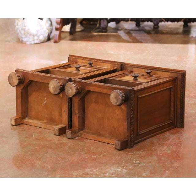 Pair of 19th Century Italian Renaissance Revival Walnut Nightstands For Sale - Image 15 of 15