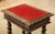 19th Century French Louis XIII Carved Walnut Side Table With Velvet Top For Sale - Image 4 of 15