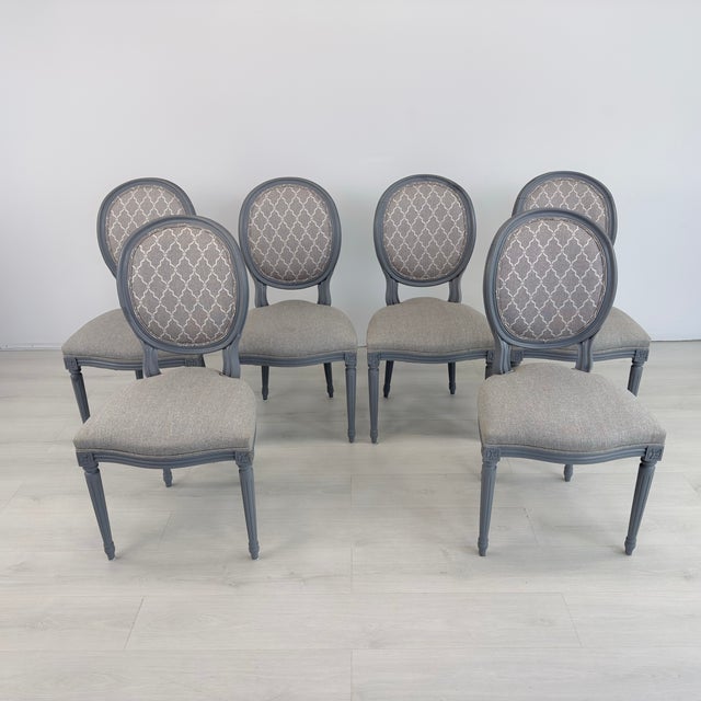 French Louis XVI Dining Chairs – Set of 6 For Sale - Image 4 of 11