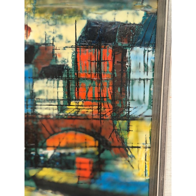 Sigma, City Motif with Bridge, 1960s, Oil on Canvas, Framed For Sale - Image 5 of 18