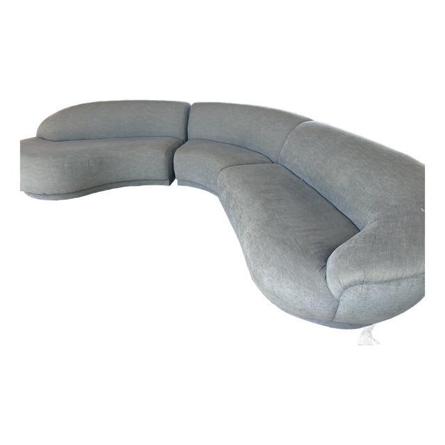 Attributed to Milo Baughman Serpentine Sectional Sofa Mid Century Modern For Sale