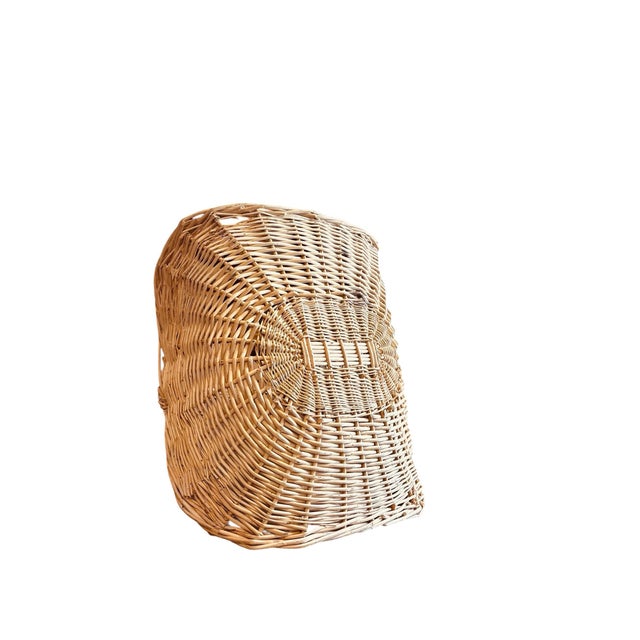 Shabby Chic Oversized Vintage Wicker Cut Flower Harvest Basket For Sale - Image 3 of 7