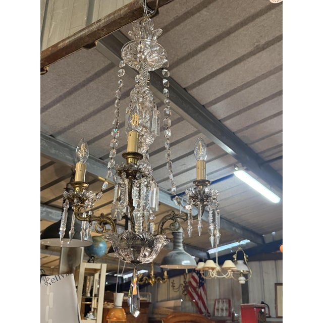 Crystal 4-Light Chandelier from Baccarat For Sale - Image 4 of 7