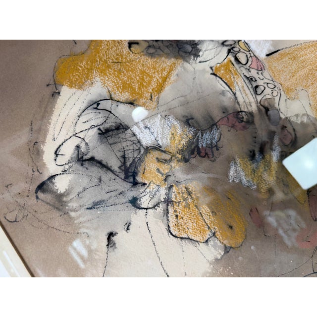 1970s C. G. Jackson Expressionist Abstract Oil Pastel Painting, Framed For Sale - Image 10 of 12
