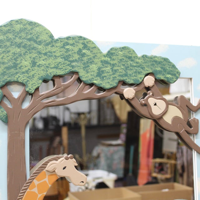 Figurative Vintage Jungle Safari Nursery Mirror For Sale - Image 3 of 4