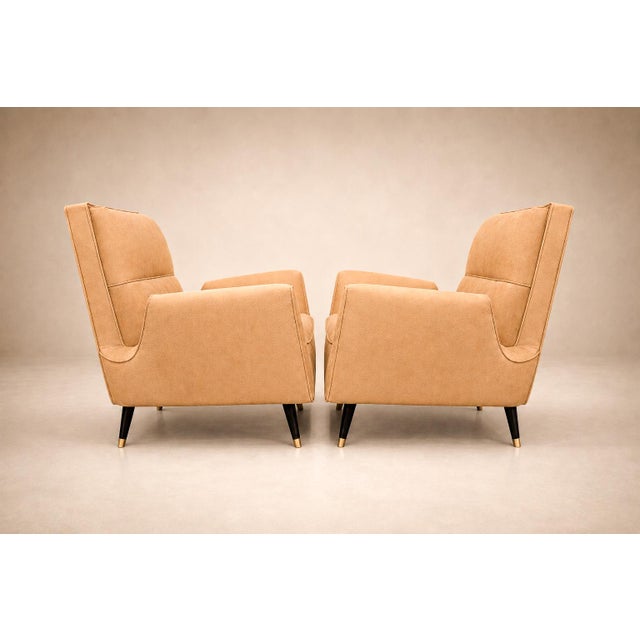 Giuseppe Scapinelli Armchairs in Hardwood & Suede, Brazil, 1950s For Sale - Image 9 of 18