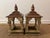 The absolute most charming pair of vintage pagoda-style lantern stands in solid wood with a beautiful distressed finish....