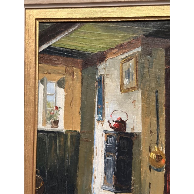 Osvald Rasmussen, Kitchen, 1960s, Oil on Canvas For Sale - Image 8 of 11