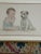 1960s Vintage Framed Charlotte Becker Print “Play Mates” Baby & Wire Fox Terrier For Sale - Image 5 of 9