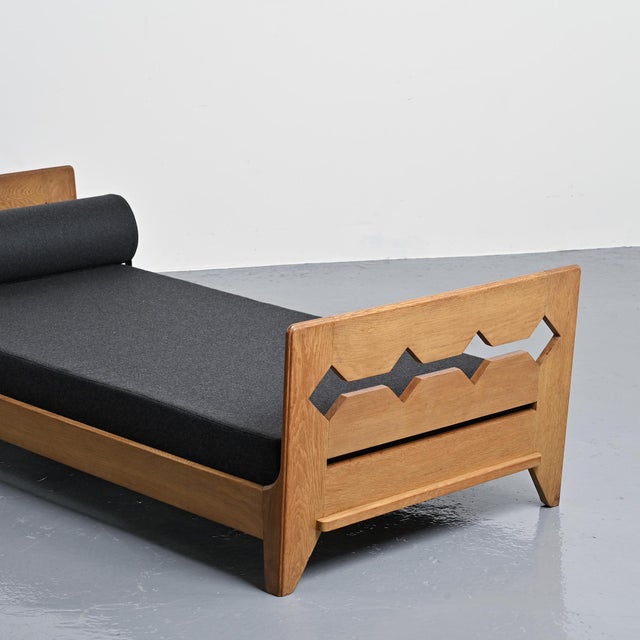 1940s Vintage Oak Bed by René Gabriel, Lieuvin, 1948 For Sale - Image 5 of 14