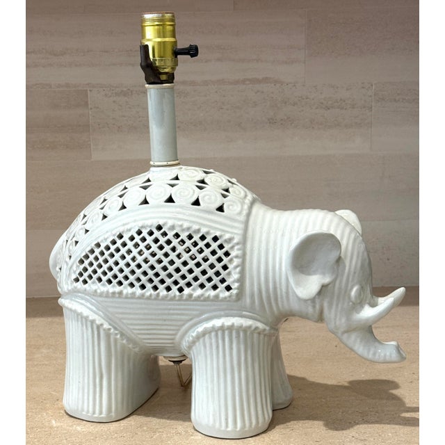 1960s Mid Century Blanc De Chine Elephant Lamp by Morris Greenspan For Sale - Image 5 of 10