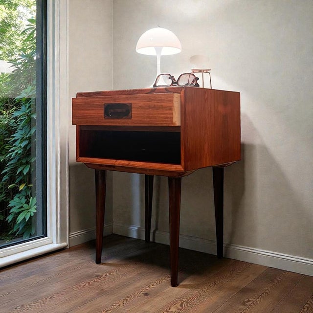 Danish Rosewood Bedside Table by Johannes Andersen for Dyrlund, 1960s For Sale - Image 11 of 13
