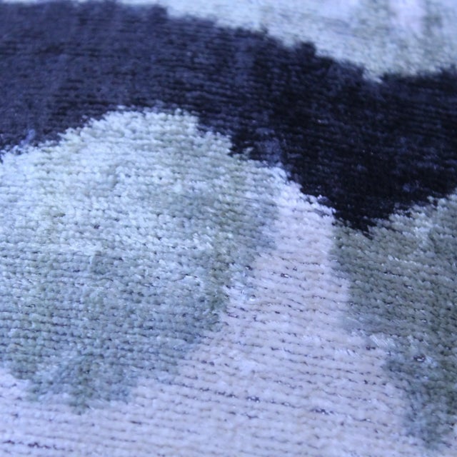 Contemporary Bohemian Silk Velvet Ikat Pillow For Sale In Washington DC - Image 6 of 8