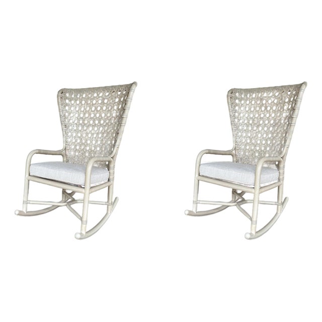 McGuire Exalt Rocking Chairs - Pair. For Sale