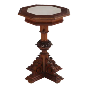 A Carved Walnut Adjustable Pedestal Table, 19th C.