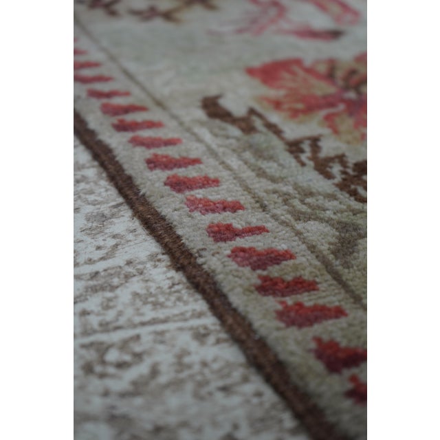 Textile Wool Beige & Brown Floral Pattern Approx. 8x10 Rug For Sale - Image 7 of 10