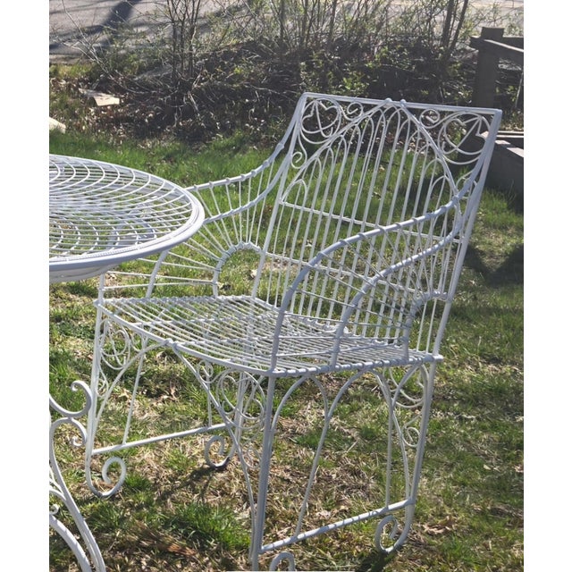 Mid 20th Century Vintage Wrought Iron Patio Seating For Sale - Image 5 of 8
