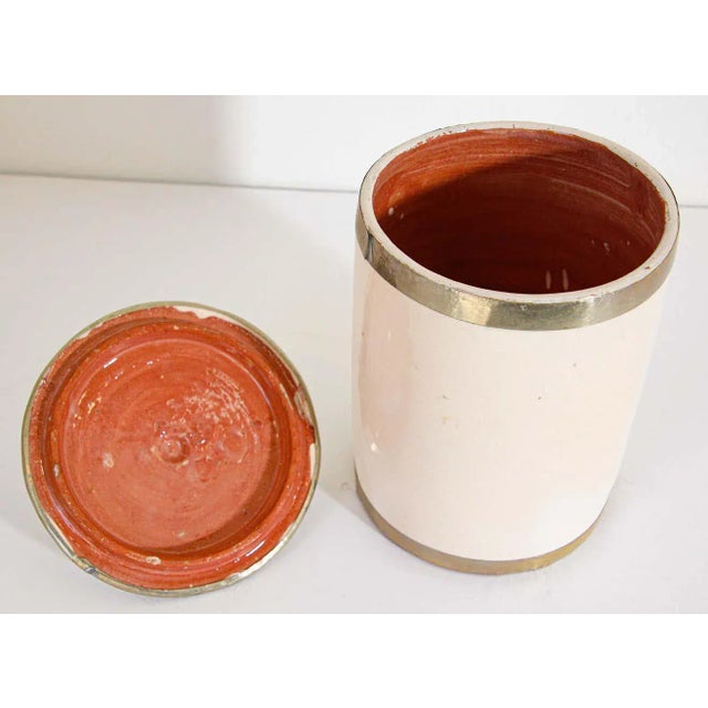 Vintage Moroccan Ceramic Urn with Lid For Sale In Palm Springs - Image 6 of 9