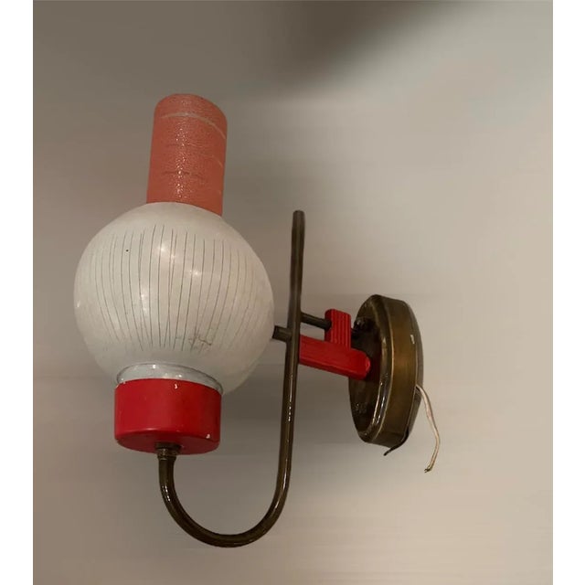 Stilnovo Sconces Set of 2 Bronze with glass shades Height 23 cm Width 20 cm Depth 20 cm Features 1 light Requires E14...