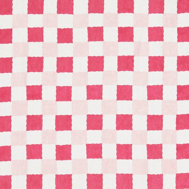 SAMPLE - Schumacher x Molly Mahon Chequer Fabric In Pinks For Sale