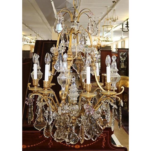 French 19thc XL Majestic French Louis XV Versailles Gilt Bronze Chandelier Attributed Maison Bagues For Sale - Image 3 of 15