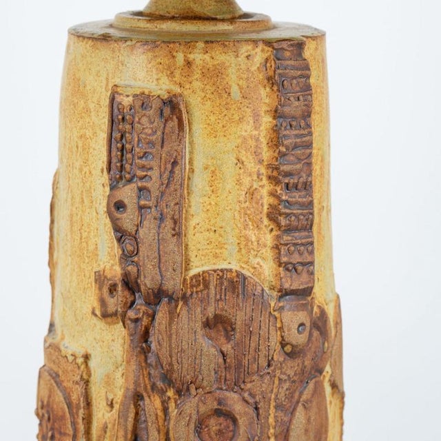 Ceramic Table Lamp by B. Rooke with Lampshade attributed to R. Houben, 1970 For Sale - Image 6 of 10