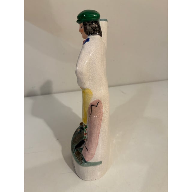 Vintage Staffordshire Golfer Flat Back Figurine - Young Tom Morris - Spill Vase For Sale In Philadelphia - Image 6 of 10