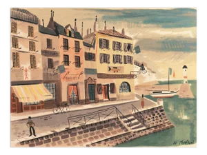 'Breton Village With Lighthouse' by Charles De Montfort, Mid-Century French Post-Impressionist