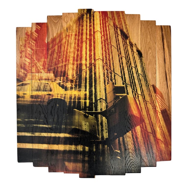 Hugo Garcia-Urrutia, Rays of City Light, Photograph on Maple Wood, 2024 For Sale