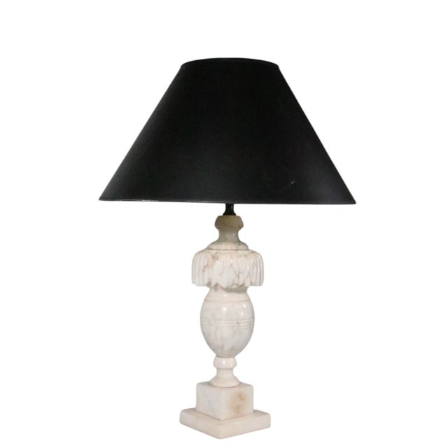 Mid 20th Century Neo Classical Carved Marble Table Lamps - a Pair For Sale In New York - Image 6 of 18