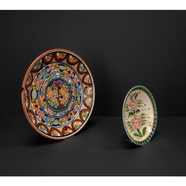 Rustic Handmade Studio Majolica Pottery Plates, 2010s, Set of 2 For Sale - Image 3 of 7