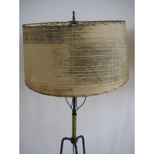 Mid-Century Parzinger Iron Floor Lamp For Sale - Image 6 of 9