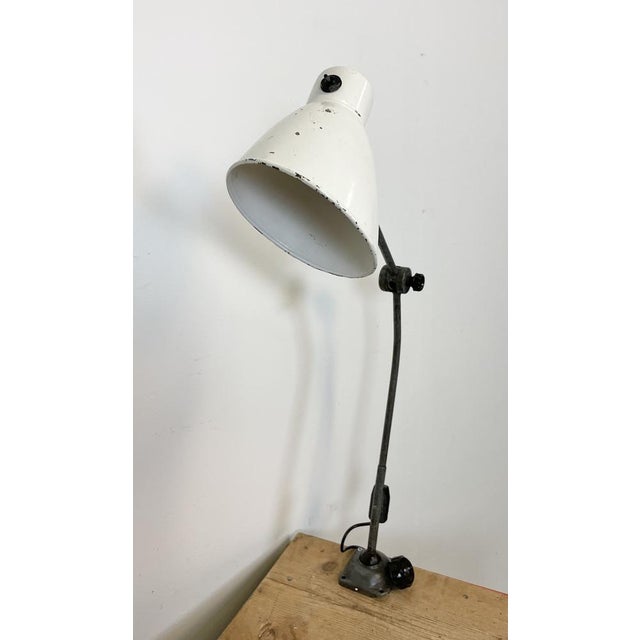 Gray Large Industrial Workshop Table Lamp, 1960s For Sale - Image 8 of 18