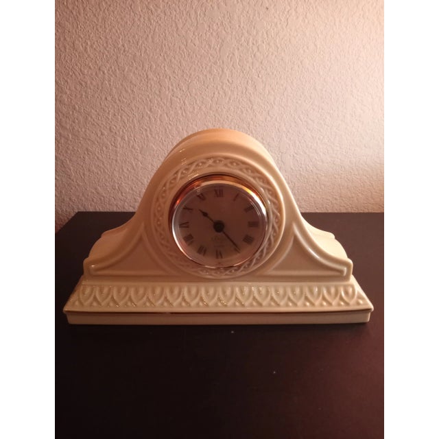 Vintage Lenox Porcelain Brige Tambour Mantle Clock For Sale - Image 4 of 9