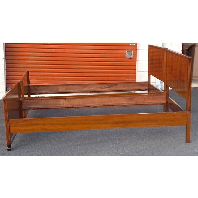 Pair Randolph Furniture Arts Deco Acacia and Burl Single Beds, Refinished Circa 1900s For Sale - Image 13 of 15