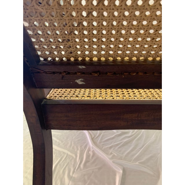 Vintage Reproduction 18th Century Style Caned Planter’s Chair For Sale - Image 6 of 12